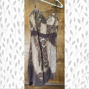 Silky snakeskin print mini dress